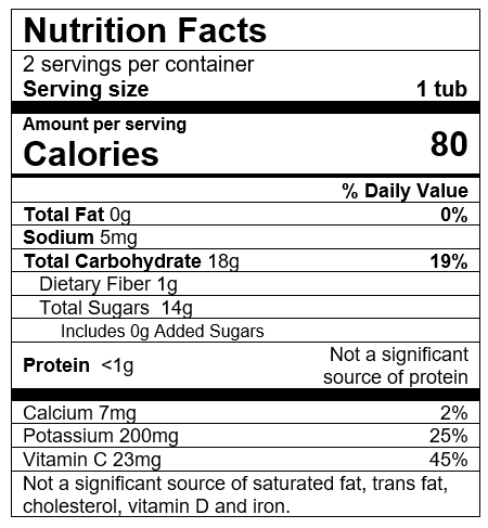 Nutrition Facts Apricot Mixed Fruit